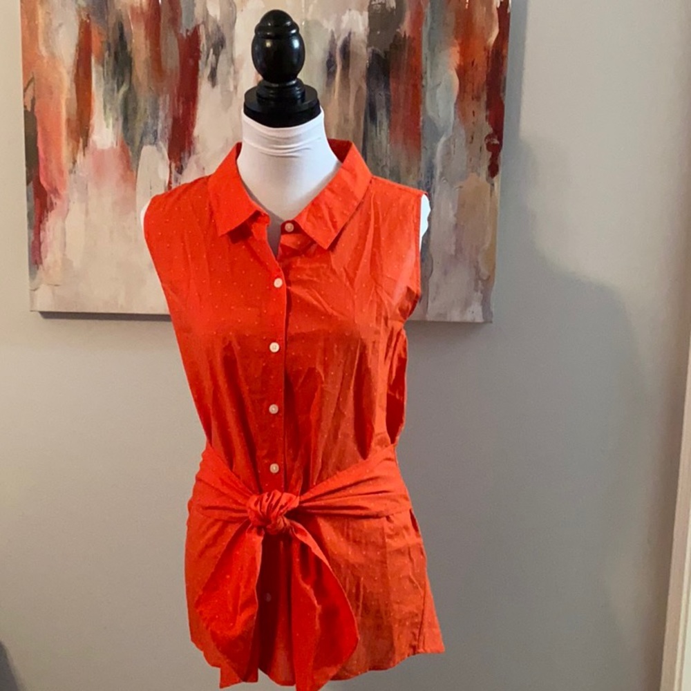 Tommy Hilfiger sleeveless tie back blouse